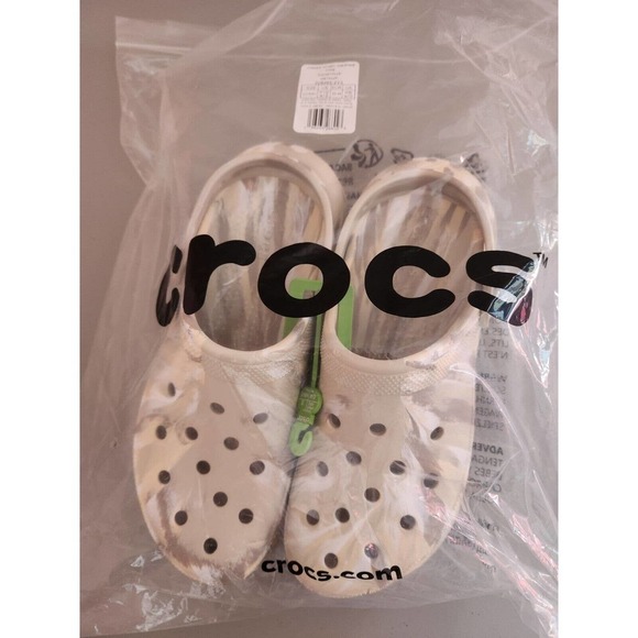 New Crocs Classic Crush Marbled Clog Size M10/W12 Bone Multiple - Picture 10 of 11